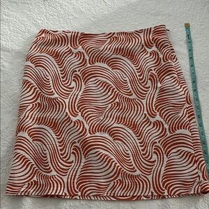 Ann Taylor Stylish Red and White Patterned Skirt